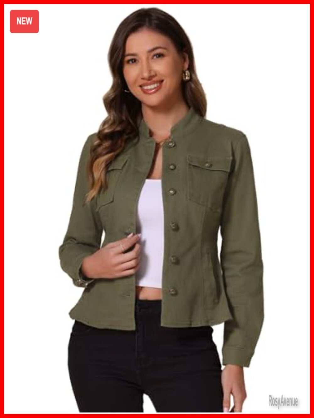 Women's Classic Denim Jacket Cotton Blend Stretch